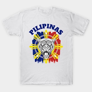 Tribal line Art Tiger x Philippine Flag T-Shirt